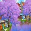 Flor púrpura en otoño DNS vietnamita asiática